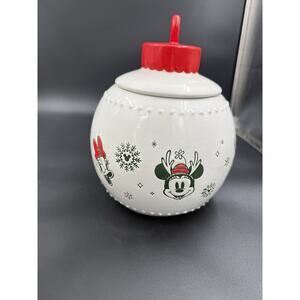 DISNEY Mickey Minnie Goofy Donald Daisy Pluto Christmas Ornament Cookie Jar